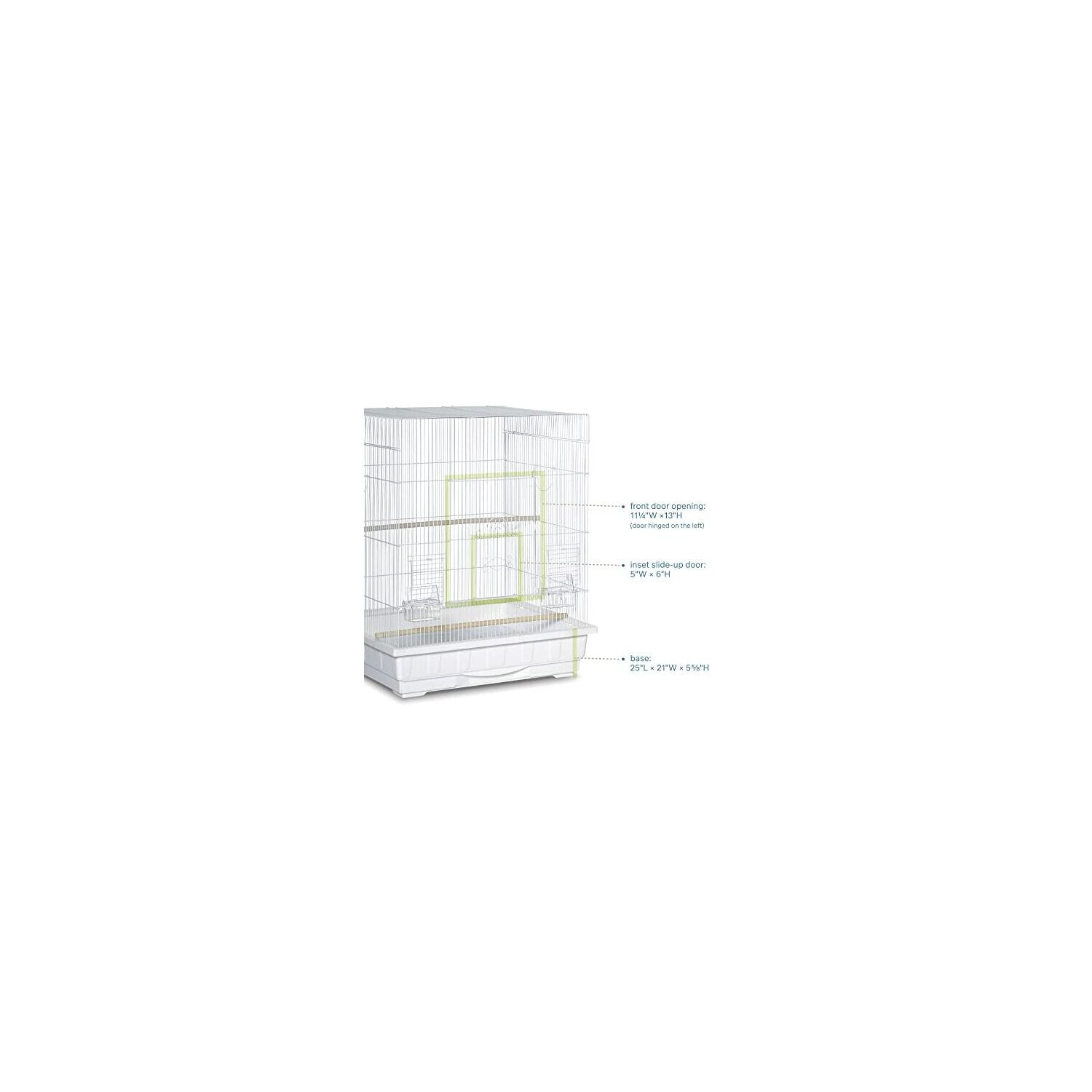 Square Roof Bird Cage - Durable Metal Bird Habitat with Spacious Interior