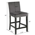 thumbnail image 2 of Cobre Contemporary Velvet Counter Stool with Nailhead Trim(Set of 2) in Gray, 2 of 8