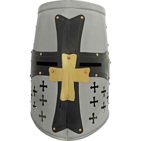 SZCO Dual Cross Crusader Helmet | Leather by Medieval Collectibles