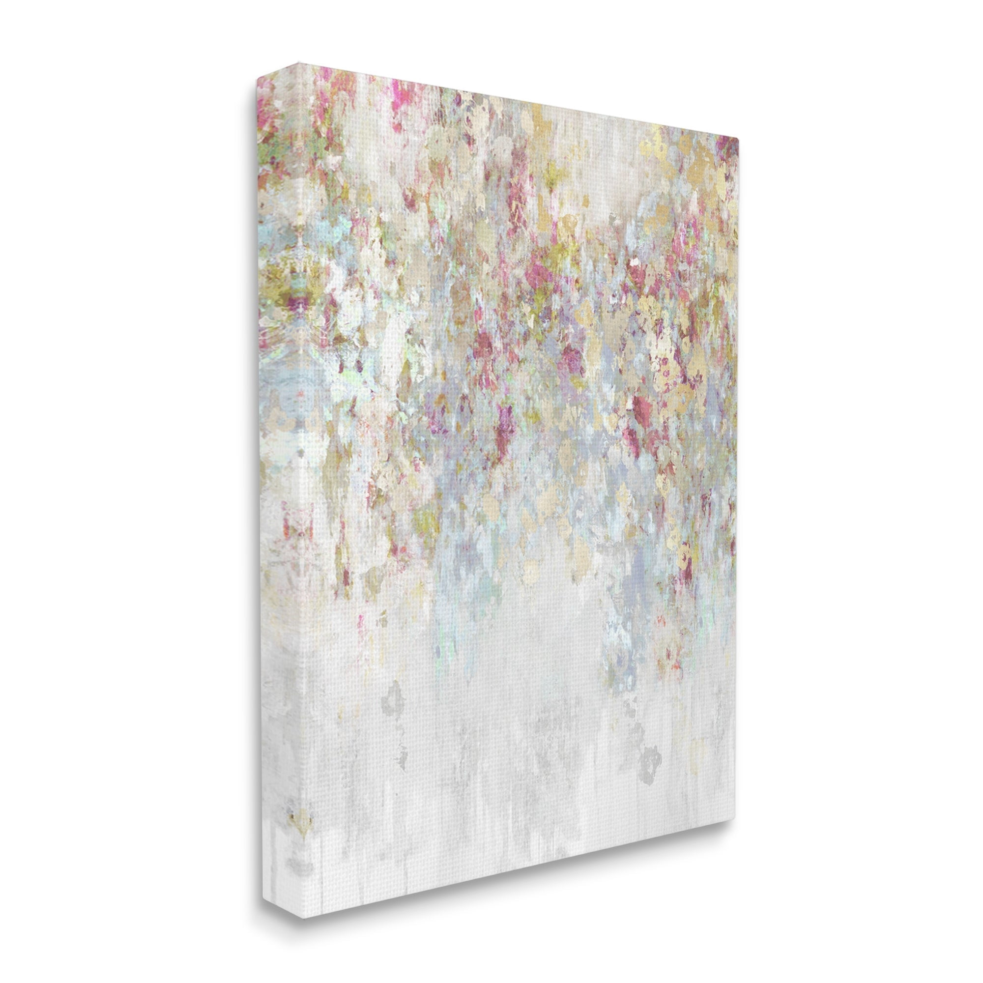 Stupell Industries Modern Cascading Pink Flowers Abstract Painting Confetti Florals, 24 x 30,Design by Nikki Robbins