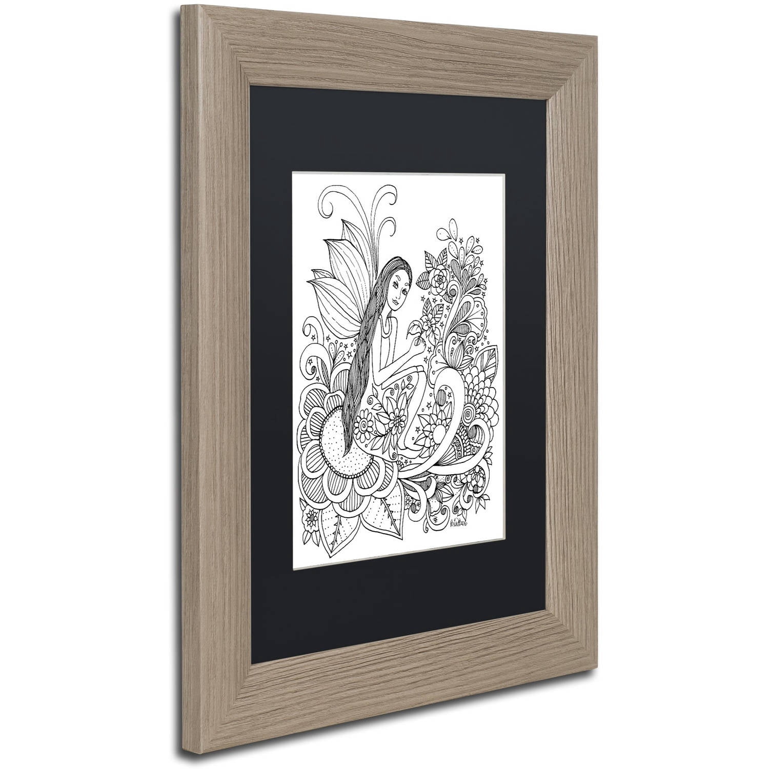 Trademark Fine Art "Fairy 12" Canvas Art by KCDoodleArt Black Matte, Birch Frame
