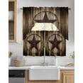 thumbnail image 2 of Western Star Retro Swag Valance and Tier Curtains 36'' Length Set, Vintage Brown Wood Barn Light Filtering Kitchen Curtains, Tier Curtain Valances for Bathroom/Living Room/Bedroom/Café, 2 of 6