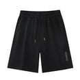 thumbnail image 2 of Summer Shorts for Mens Big and Tall with Pockets Elastic Waist Solid Color Casual Shorts Running Gym Stretch Summer Workout Pants Gifts for Men Black L, 2 of 4