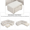 thumbnail image 4 of L-shaped Padded Modular Sofa with Storage Space, USB Ports, and Cup Holders on the Armrests, Suitable for Living Rooms, Offices, and Apartments (Beige), 4 of 12