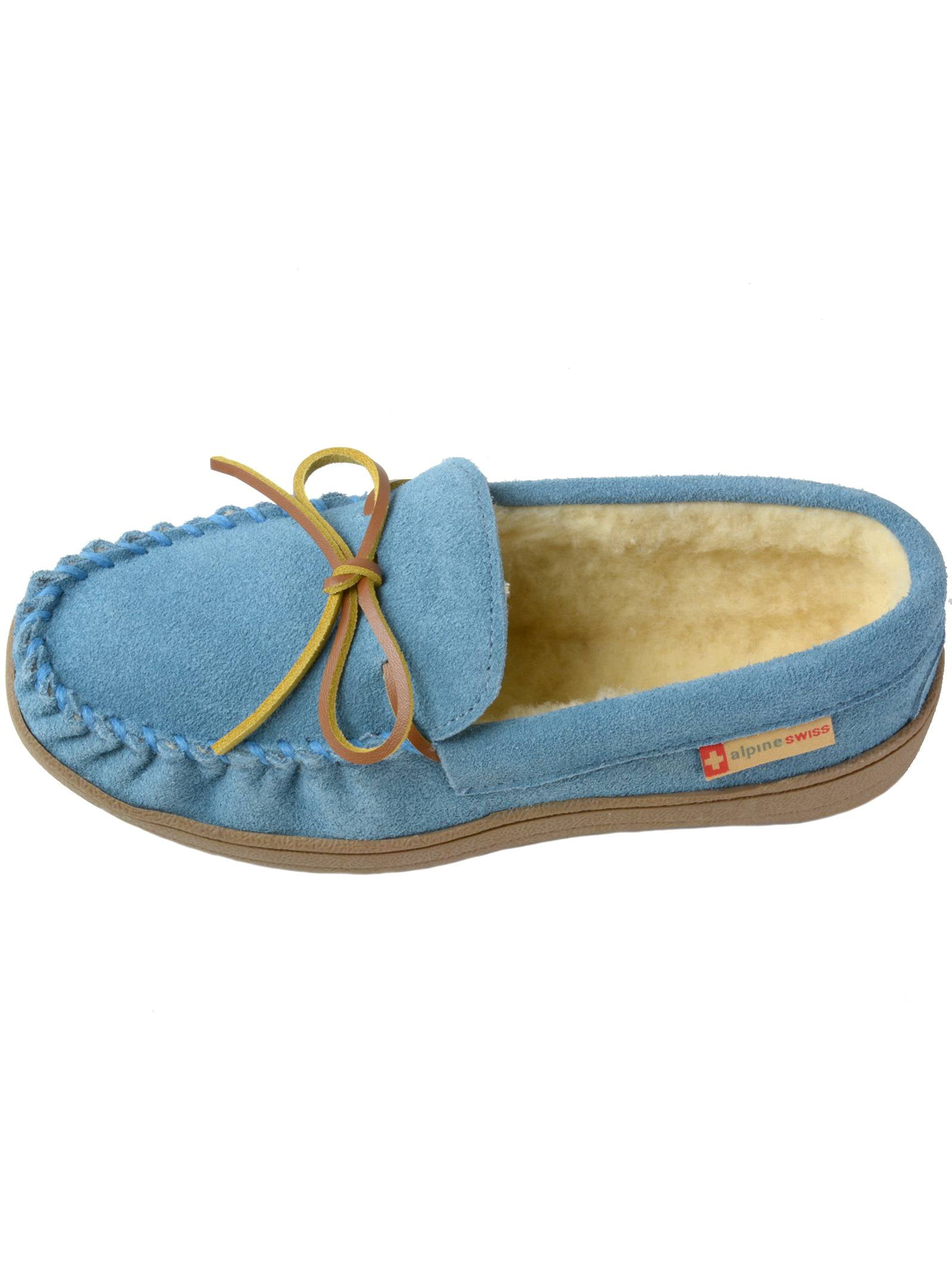 alpine swiss womens suede moccasin slippers