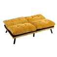 thumbnail image 6 of 500LBS Convertible Sofa Bed Loveseat Futon Bed Adjustable Sleeper Sofa Couch with Metal Legs Chenille Upholstered Sofa for Living Room, Dorm, Apartment, Bedroom, Office, Yellow, 6 of 9
