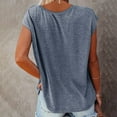 thumbnail image 4 of JINMGG Tank Tops for Women under $5,Fashion Woman Causal V-Neck Solid Blouse Sleeveless T-Shirt Summer Tops Blue L, 4 of 6