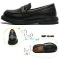 thumbnail image 2 of DADAWEN Girl's Penny Loafers Slip On Leather Flats Round Toe School Uniform Black Dress Shoes 10.5 Toddler, 2 of 6