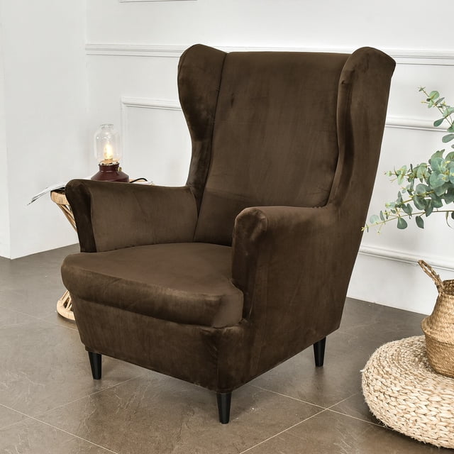 Fundas para sillón de terciopelo liso, fundas protectoras para sillón orejero, funda para sillón, funda elástica para silla de tigre con reposabrazos