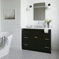 thumbnail image 2 of Ariel Hamlet 43 In. Rectangle Sink Vanity With 0.75 In. Carrara White Countertop In Black, 2 of 11