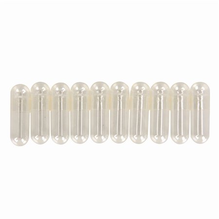 1000Pcs Transparent Empty Gelatin Capsules Pill Vcaps Clear Halal Separated Box
