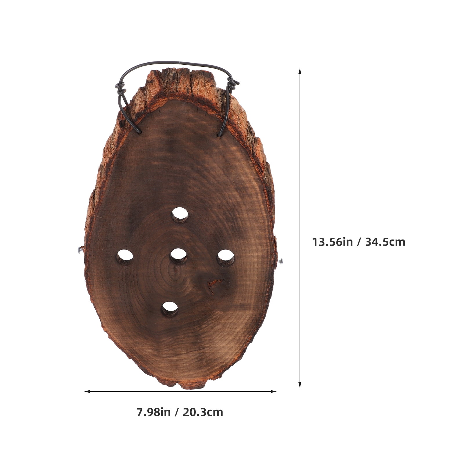 OUNONA Rustic Coffee Color Wood Orchid Hanging Planter, Natural Wall-Mounted Flower Pot for Home Decor