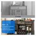 thumbnail image 4 of Dextrus 53" Buffet Sideboard with Sliding Door, Farmhouse Kitchen Storage Cabinet with Charging Station & Drawers & Wine Rack, Rustic Brown, 4 of 9