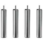 IKEA BEDROOM Bed Risers | Best Natural Metal Steel Bed Leg Risers | Easy Install - Set of 4 [TALL, SILVER METAL]