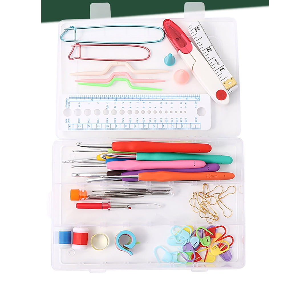 Beginner Crochet Set Includes 9 Size Crochet Hook 40 Color Crochet Yarns Large Eye Needle Knitting Marker Crochet Bag