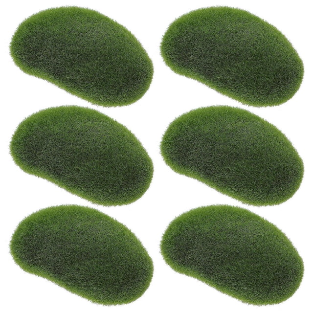 Here's a polished product description based on your input:\n\n \n\n**6pcs Decorative Faux Stones Simulated Moss Rocks for Indoor Walls**\n\nEnhance your