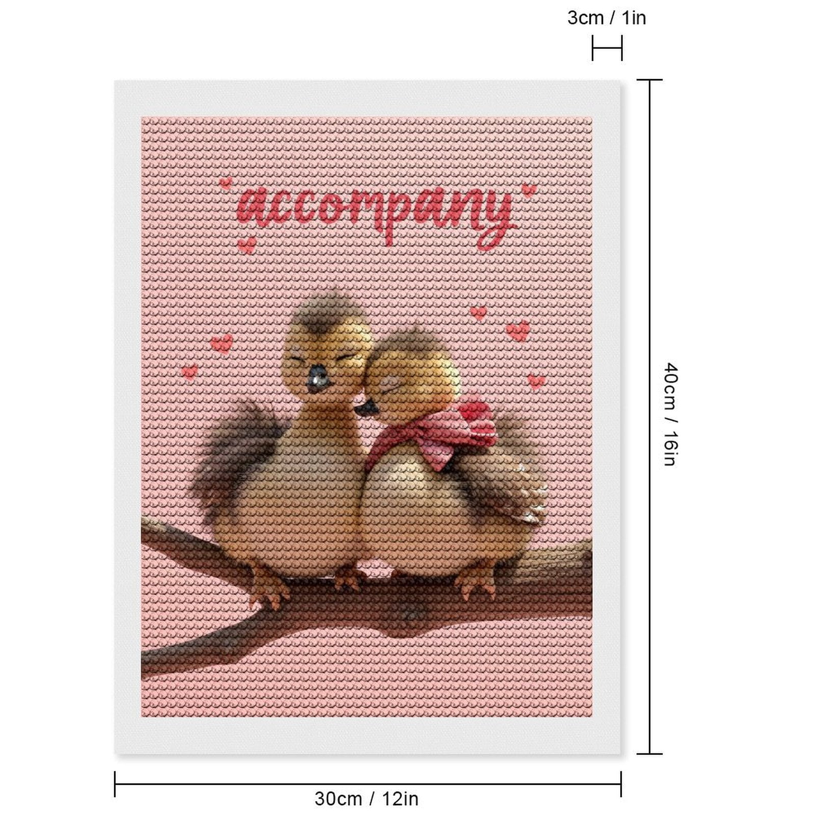 Diamond Art Kits for Adults, Ducklings On Branch With Hearts 5D Diamond Painting Kits for Adults Beginners, DIY Full Drill Diamond Painting, Gem Art and Crafts 12x16
