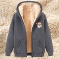 thumbnail image 5 of Nmnitkp Fall Coats No Pilling,No Fade Women's Sherpa Lined Hooded Sweatshirt Zip Up Winter Warm Hoodie Comfy Hooded Fleece Jacket Dark Gray,L, 5 of 8
