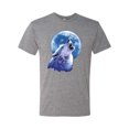 thumbnail image 2 of Wolf Howling at the Moon | Mens Animal Lover Premium Tri Blend T-Shirt, Premium Heather, 2XL, 2 of 3