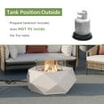 thumbnail image 5 of COSIEST Outdoor Propane Fire Pit Table w Terrazzo White Faux Stone 24-inch Hexagon Base, 40,000 BTU Stainless Steel Burner, Wind Guard, Free Lava Rocks and Rain Cover, 5 of 8