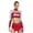 Burgundy, variant on Women Two Pieces Outfits Cheerleading Uniform Long Sleeve Cross Straps Crop Tops & Skirt Dancewear Navy Blue XXL