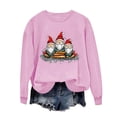 thumbnail image 4 of Oalirro Christmas Sweatshirts for Women Long Sleeve Graphic Dressy Womens Top Merry Christmas Print Pink Round Neck Top, XS, 4 of 6