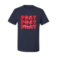 thumbnail image 2 of Wild Bobby, Pray On It Pray Over It Pray Through It Inspirational/Christian Men Graphic Tee, Navy, X-Large, 2 of 6