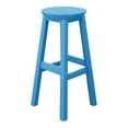 thumbnail image 2 of Costaelm Paradise 29" HDPE Round Outdoor Patio Bar Stool, Pacific Blue, 2 of 8