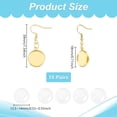 thumbnail image 3 of 15 Pairs 18K Gold Plated Blank Dome Dangle Earrings Stainless Steel Flat Round Earring Bezel Tray Cabochon Setting with Ear Wire Hooks Bezel Trays Cabochons for DIY Jewelry Making Tray 14mm, 3 of 5