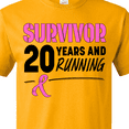 thumbnail image 4 of Inktastic Breast Cancer Survivor 20 Years and Running with Pink Ribbon T-Shirt, 4 of 5