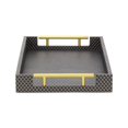 thumbnail image 4 of Contemporary Home Living Rectangular Fish Scale Serving Tray - 15.75" - Navy Blue and Gold, 4 of 8