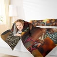 thumbnail image 3 of Castle Fairy Black Girls Twin Bedding 7-Piece,Geometric Block Pattern Style Bedding Comforter Set,Yellow Black Red,Grey Reversible, 3 of 7