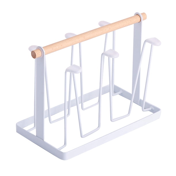 Estante para secar tazas estante para secar botellas de agua estante para secar botellas soporte para secar tazas 6 ganchos de madera galvanoplastia arte del hierro ANGGREK Otros