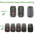 thumbnail image 2 of Key Fob Cover Compatible with Toyota Tundra Corolla Cross Venza Sequoia Highlander Avalon RAV4 Camry C-HR Prius Keychain Case Holder Protector,Black, 2 of 7
