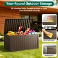 thumbnail image 2 of MAKE CHANGES Outdoor Storage Box,100 Gallon Deck Box Outdoor Storage Bench Outside Waterproof Resin Storage Bench,Lockable Patio Cushions,Garden Tools Storage For Furniture,UV Resistant(Brown), 2 of 8