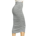 thumbnail image 2 of Made by Johnny Women's Slim fit Bodycon Party Club Night Out Elegant Ruched High Waist Long Pencil Skirt with Side Shirring XXL HEATHER_GREY, 2 of 6