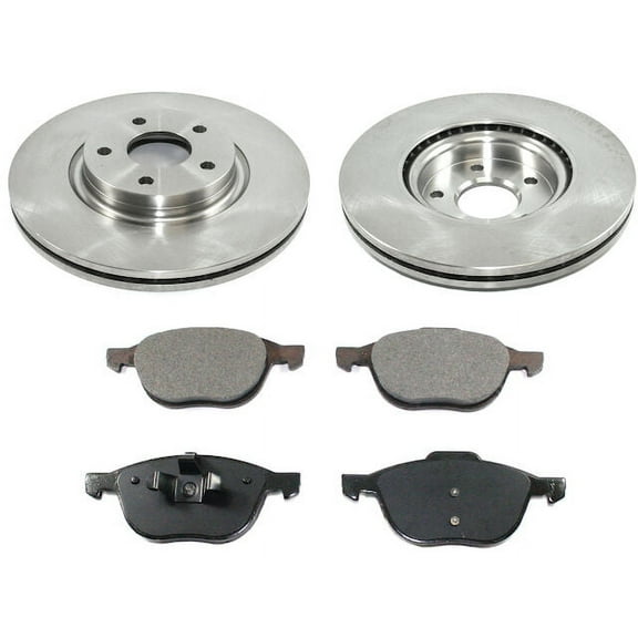 Front Ceramic Brake Pad and Rotor Kit - 300mm Rotor Diameter - Compatible with 2013 - 2019 Ford Escape 2014 2015 2016 2017 2018