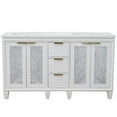 thumbnail image 6 of Trento Double Rectangle Sink Solid Wood Vanity in White/White Quartz Stone, 6 of 15