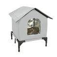 thumbnail image 2 of Casa para gatos al libre, refugio para gatitos, cálida, aislante, impermeable, tienda de campaña para gatos salvajes, refugio para el invierno, L Gris, 2 of 8