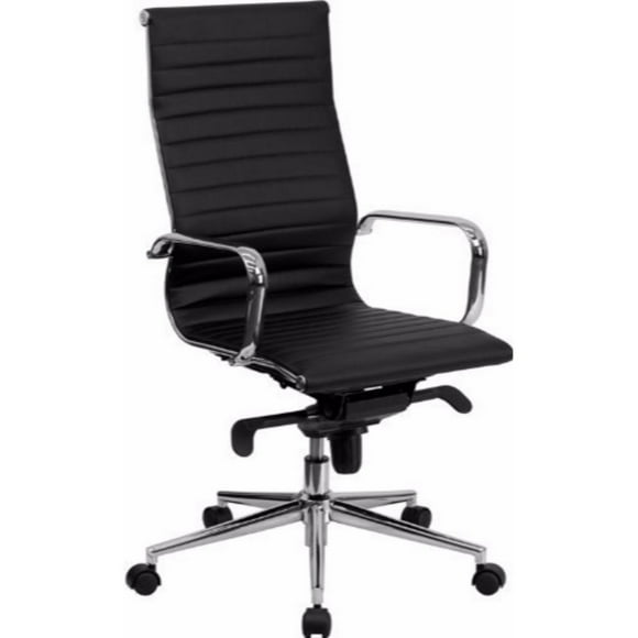 Nicer Furniture Ribbed PU Leather with Wheels Adjustable High Back Chair