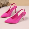 thumbnail image 4 of Hot Pink Womens High Heels Metal Buckle Straps With Open Toe Pointed Toe Design Comfortable Fit Ideal For Evening Events Parties And Everyday Wear Size 36, 4 of 9