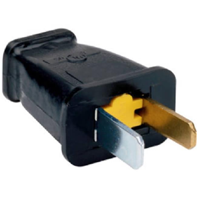 Pass & Seymour SA540BKCC10 15A 125V Residential Polarized Plug Black