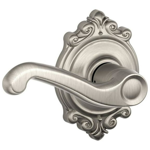 Schlage F10-Fla-Brk Flair Passage Door Lever Set - Nickel
