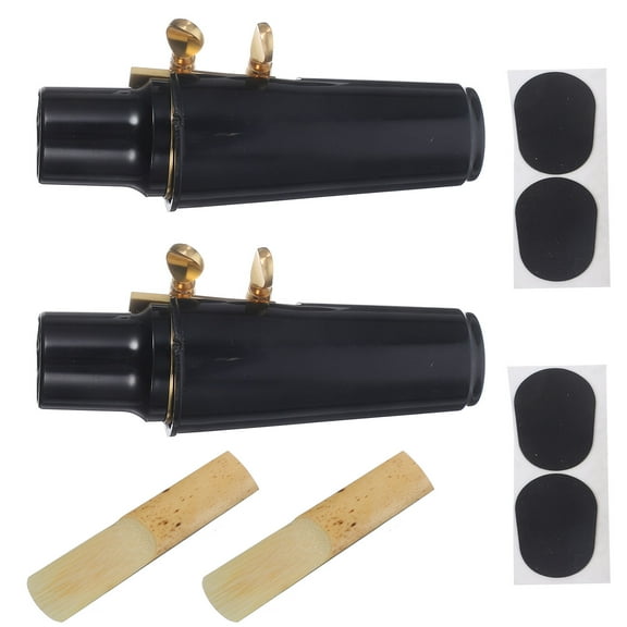 Raindrops 2 Sets Sax Mouthpiece Alto Baritone Saxophone Accessories Black