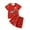 Red, variant on Boys 2 Piece Outfits Casual Child Boys Spring Summer Short Sleeve T-Shirt and Shorts clothes for boys 4-5 Years
