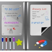 Acrylic Magnetic Dry Erase Board for Fridge, 2 Pack Clear Acrylic Magnet Calendar & Blank Magnetic Whiteboard for Refrigerator 11.8” x 7.8”