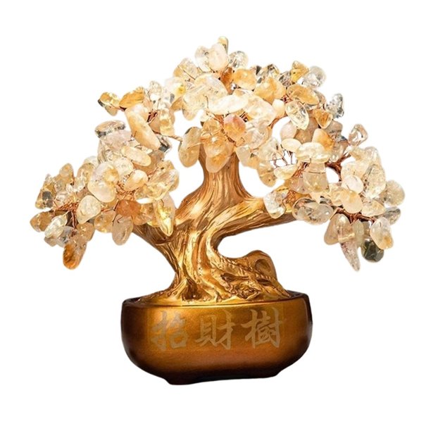 Árbol de la suerte for sala de estar, árbol del dinero de citrino, árbol de la fortuna de cristal for interiores, decoración de oficina