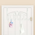thumbnail image 5 of Over Door Hanging Rack with U-Shaped Hooks, No Drill Installation, Iron Material, White/Black/Brown, 41.7x22.2x5cm, Space Saving Storage Solution for Bedroom or Bathroom, 5 of 6