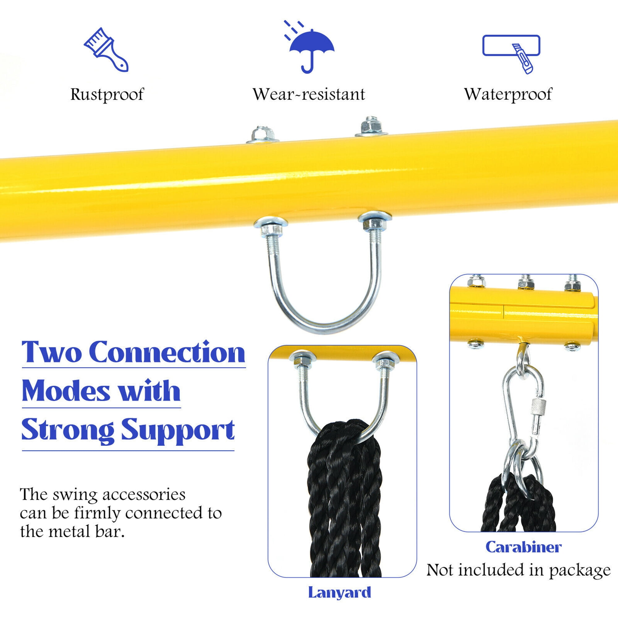 Gymax Extra Large Heavy Duty A-Frame Steel Swing Stand All-Steel Metal Swing Frame