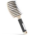thumbnail image 1 of Cepillo para el cabello, cepillo de cerdas de jabalí, herramientas profesionales para peinar el cabello con ventilación curvada, cepillos de masaje para desenredar de secado rápido (dorado), 1 of 5